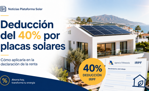 Deducción del 40 % en el IRPF por instalar placas solares